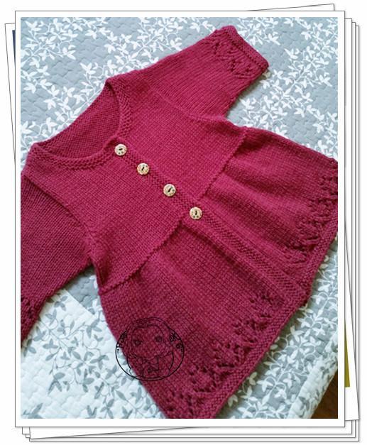 寬松時尚的女寶寶開襟毛衣編織,附詳細(xì)教程圖解